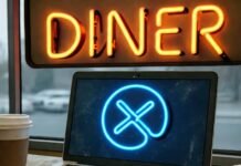 What’s Happening in Silicon Valley? Latest Updates and News Gritty diner counter with neon sign, beat-up laptop, half-eaten burrito.