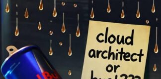 How to Build a Career in Cloud Computing: Job Opportunities and Tips Half-empty Red Bull on glowing keyboard; sticky note reads "cloud architect or bust???"