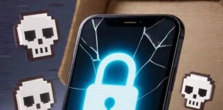 The Future of Cybersecurity Jobs: Opportunities You Can’t Miss Cracked phone with glowing padlock, burnt USB in pizza box, "UPDATE ME" note, neon cyan skulls.